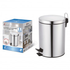 PATTUMIERA INOX TONDA C/SOFT CLOSE LT.5 (3pz)